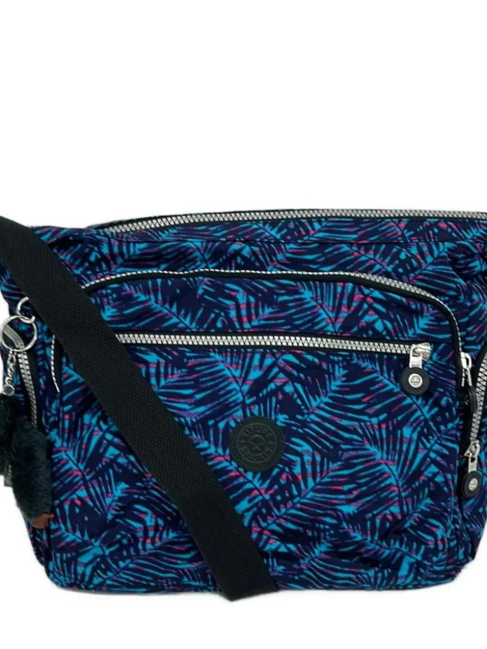 Kipling Dark Navy Light Blue Pink Nylon Shoulder Bag